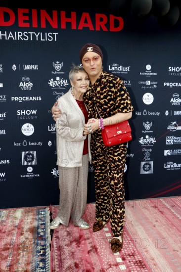 Barbara Schöne and Julian F. M. Stöckel at the VIP opening of the new Deinhard Salon Am Mühlanger 3, Berlin, 28 June 2025