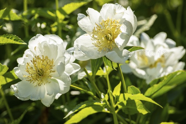 Peony flowers, Paeonia sp, Perrenial flowers, Region of La Mauricie, Province of Quebec, Canada