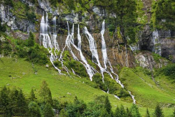 Jungibach Falls in Gental near Engstlenalp, Canton Bern, Switzerland