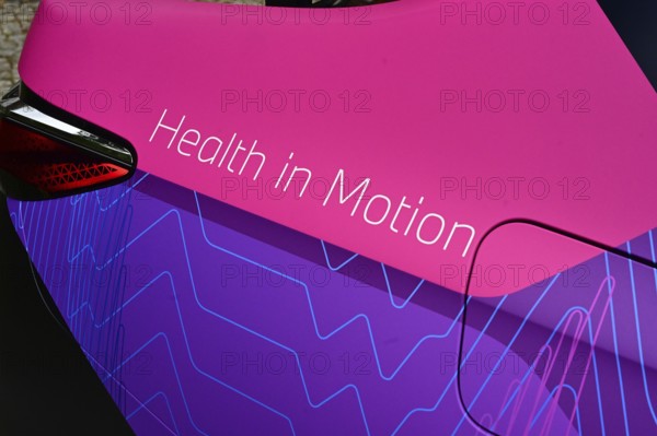 Charite and BMW launch study and test in-car sensors that measure and monitor health and vital signs. The research vehicle is labelled Health in Motion