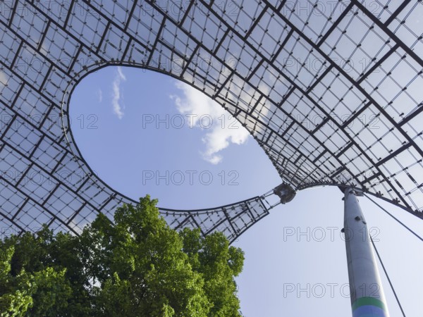 Roof construction, Olympic Park, Munich, Bavaria, Germany