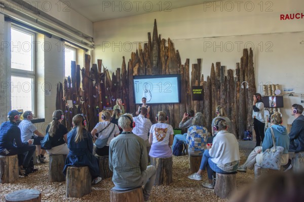 Waterkant Festival 25 in front of Kiel Week 2025 on the MGF 5 site on the Kiel Fjord, annual meeting place for founders of start-up companies with innovative ideas for new technologies, ecology and society, workshops and exhibitions, lecture, Kiel Holtenau, Schleswig-Holstein, Germany