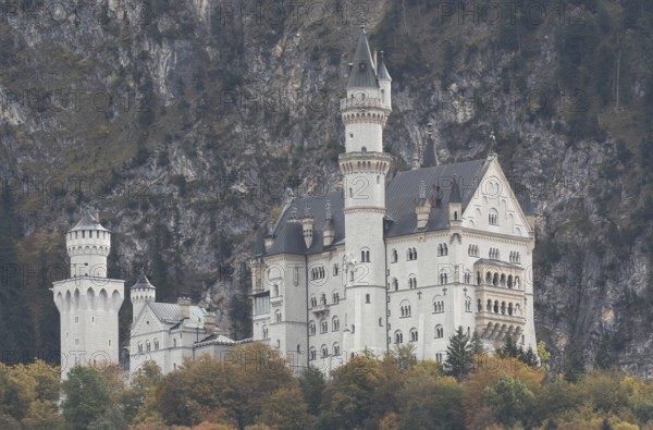 Neuschwanstein Castle near Füssen in autumn, Allgäu, Bavaria, Germany, Allgäu, Bavaria, Germany
