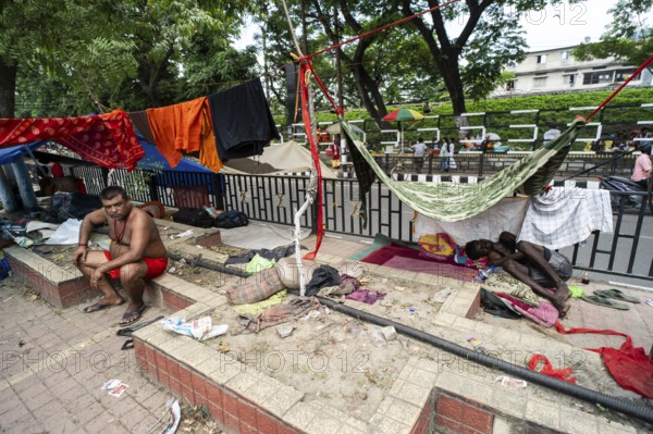 Devotees staying in street divider as they arrives to visit Kamakhya Temple during Ambubachi Mela, in Guwahati, India on June 22, 2025. The Ambubachi Mela is one of the most spiritually significant and culturally unique festivals in India