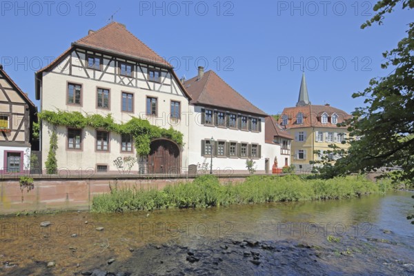 Half-timbered houses on the Bach Alb, Ettlingen, Black Forest, Northern Black Forest, Baden-Württemberg, Germany
