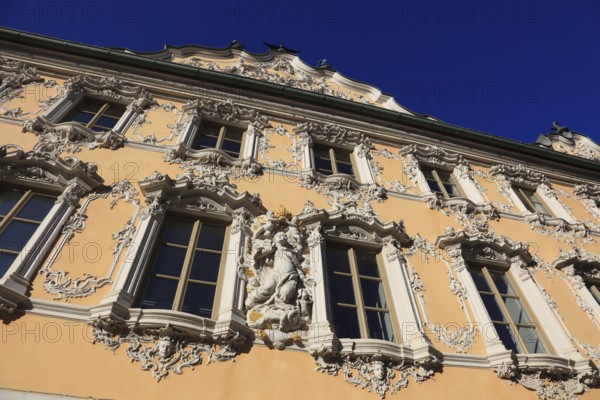 Haus zum Falken, also known as Falkenhaus, Würzburg, Lower Franconia, Bavaria, Germany