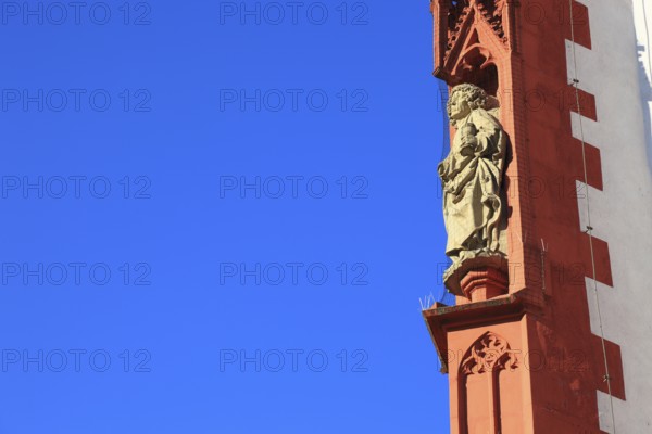 Detail of the façade, St Mary's Chapel on the Würzburg market square, Würzburg, Lower Franconia, Bavaria, Germany