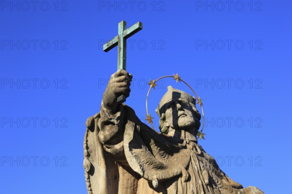 St John of Nepomuk on the Old Main Bridge, Würzburg, Lower Franconia, Bavaria, Germany