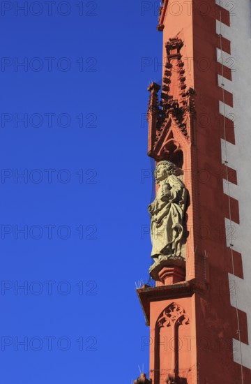 Detail of the façade, St Mary's Chapel on the Würzburg market square, Würzburg, Lower Franconia, Bavaria, Germany