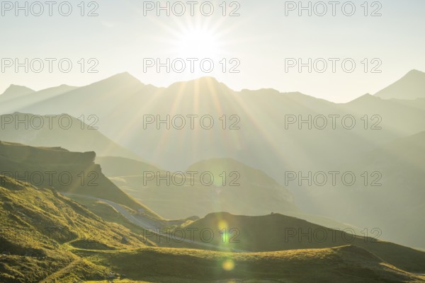 Sunrise in the Mountains at Hochalpenstraße, view from Fuscher Törl, Pinzgau, Salzburg, Austria