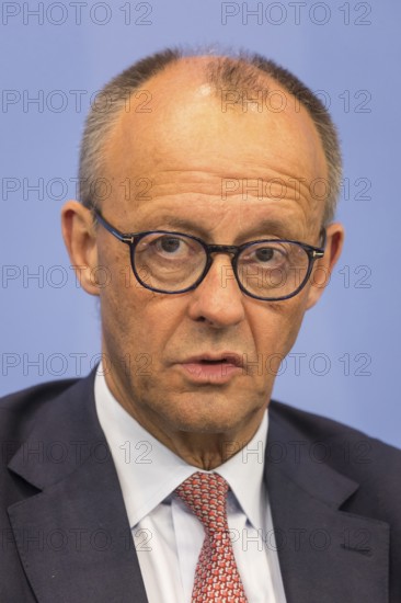 Federal Chancellor Merz (CDU, Federal Chancellor) during a press conference after the consultation between Federal Chancellor Friedrich Merz and the heads of government of the federal states in the Federal Chancellery, Berlin, 18 June 2025