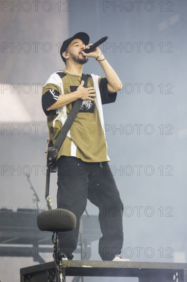Mike Shinoda, singer and bassist of Linkin Park live on From Zero World Tour 2025 at the Olympiastadion Berlin on 18 June 2025