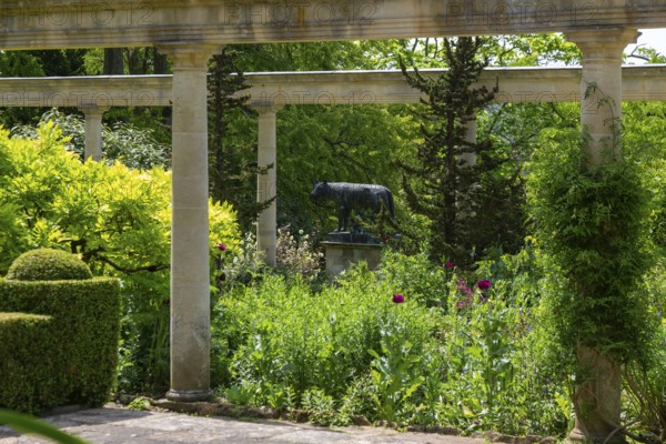 Italianate gardens designed by Harold Ainsworth Peto, Iford Manor, Wiltshire, England, UK