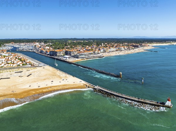 Capbreton from a drone, Landes, Nouvelle-Aquitaine, France