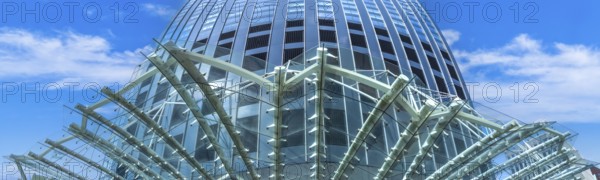 Holland, Rotterdam. Downtown financial business district panorama and city skyline