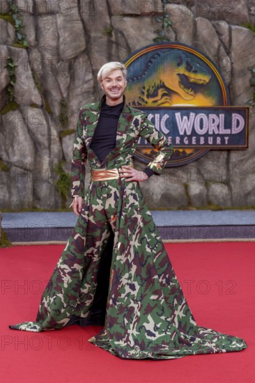 Sam Dylan at the German premiere of the adventure film Jurassic World, the rebirth at Berlin's Zoo Palast on 18 June 2025