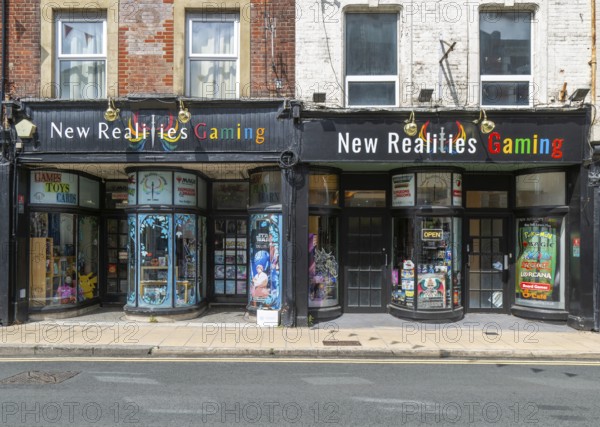 New Realities Gaming board game cafe shop, Fisherton Street, Salisbury, Wiltshire, England, UK