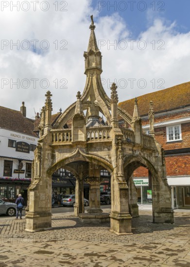 Historic Poultry Cross in city centre of Salisbury, Wiltshire, England, UK market cross built 1594
