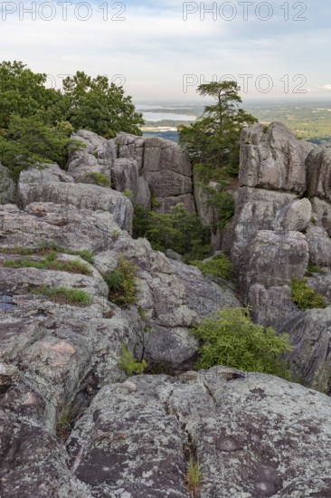 View of Weiss Lake from Cheyene Rock Village park near Leesburg, Alabama