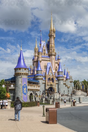 Cinderella's Castle at the end of Main Street in the Magic Kingdom at Walt Disney World, Orlando, Florida