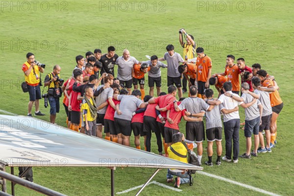 Thai Leaque players on the pitch at Singha Stadium in Chiang Rai, Thailand