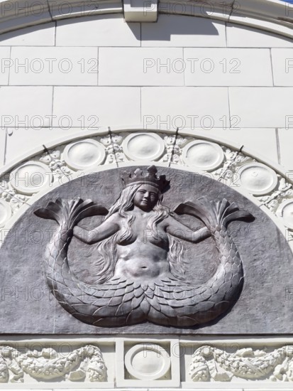 Starbucks sign on the wall of the Seattle Roastery building, Seattle, Washington, USA, North America