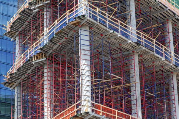 Detroit, Michigan - Construction of the 25-story JW Marriott Detroit Water Square hotel