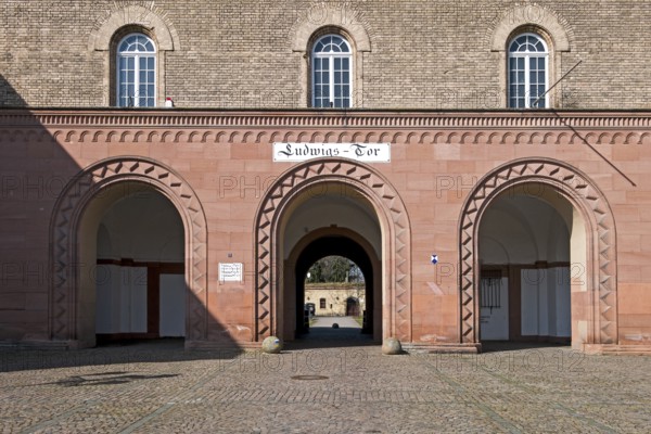 Germersheim Fortress, royal Bavarian fortress, Ludwigstor, gate building, inside of the gate, Germersheim, Rhineland-Palatinate, Germany