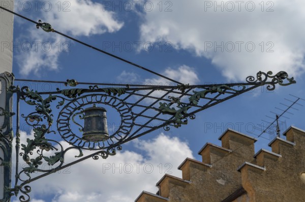 Nose sign with beer mug of a pub, Burglengenfeld, Upper Palatinate, Bavaria, Germany