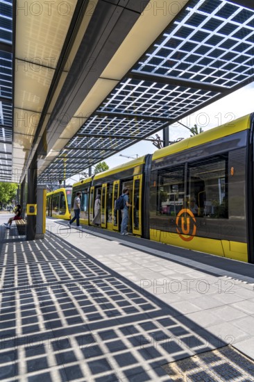 New bus and tram stops at Science Park Utrecht, Utrecht University, the stops have been redesigned, have LED lighting, video surveillance and a transparent solar roof, Netherlands