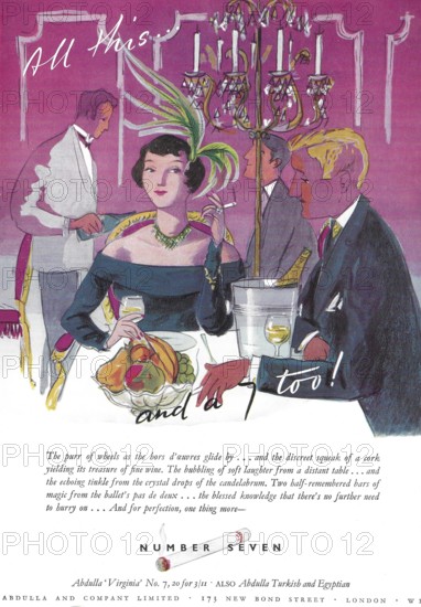 Number Seven cigarettes advert advertising in Country Life magazine UK 1951