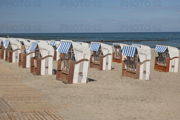 Beach chairs, beach, Baltic Sea, Baltic seaside resort, Kühlungsborn, Rostock district, Mecklenburg-Western Pomerania, Germany