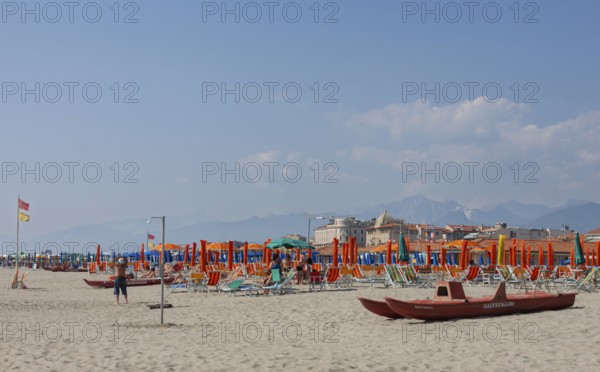 Viareggio beach, Versilia coast, Riviera, Tuscany, Italy