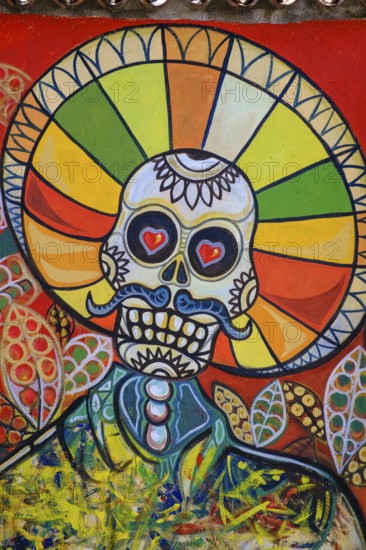 Mural, Mexico, Dead, Skeleton, Día de los Muertos, Old Town, Feltre, Veneto, Italy