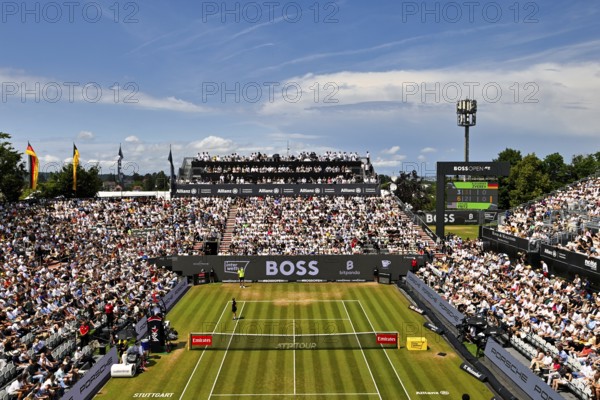 Overview, total, spectators, visitors, centre court, sky, blue, sold out, tennis, ATP 250, BOSS Open 2025, Stuttgart, Baden-Württemberg, Germany