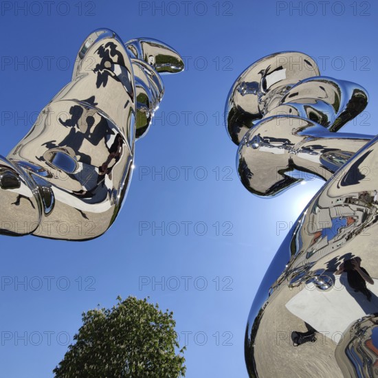 Stainless steel sculpture entitled Points of View by Tony Cragg, Mathildenhöhe, Darmstadt, Hesse, Germany