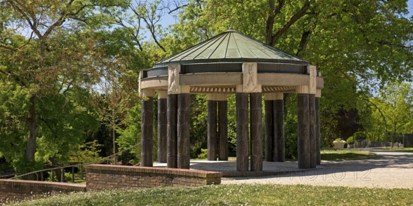 Swan Temple, also known as Albin Müller Pavilion, Ceramic Pavilion, Mathildenhöhe, UNESCO World Heritage Site, Darmstadt, Hesse, Germany