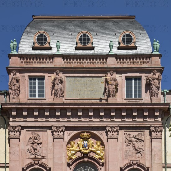Darmstadt Residential Palace, main portal of the new building by Louis Rémy de la Fosse, Darmstadt, Hesse, Germany