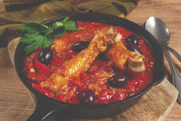 Pollo alla romana, Roman chicken, homemade, no people