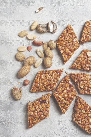 Kozinaki with peanuts, dessert, gozinaki, traditional Georgian cuisine, no people