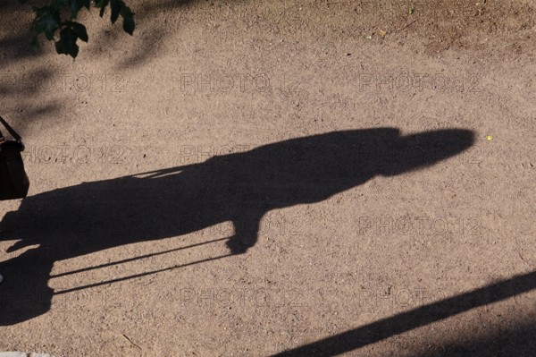 Shadow of a senior citizen on a walk, Germany