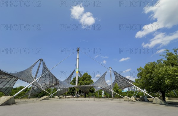 Roof construction, Olympic Park, Munich, Bavaria, Germany
