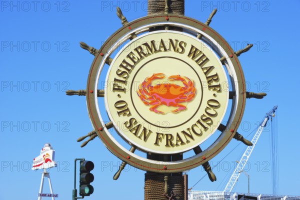 Fishermans Wharf sign post, San Francisco, California, USA