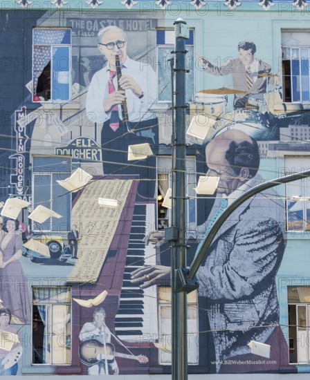 Mural on building by Bill Weber, San Francisco, California, USA