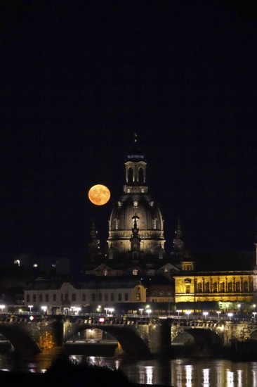 Bright strawberry moon on 11 June 2025 over Dresden, Saxony, Germany