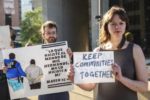 Detroit, Michigan - Activists gathered at the Federal Building to support community members who had appointments with federal immigration authorities. Under the Trump administration, immigrants have often been detained when they showed up for routine appointments