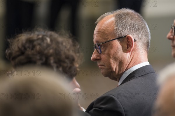 Friedrich Merz (Chancellor of the Federal Republic of Germany) at the presentation of the German National Prize 2025 in the Französische Friedrichstadtkirche, Berlin, on 10 June 2025