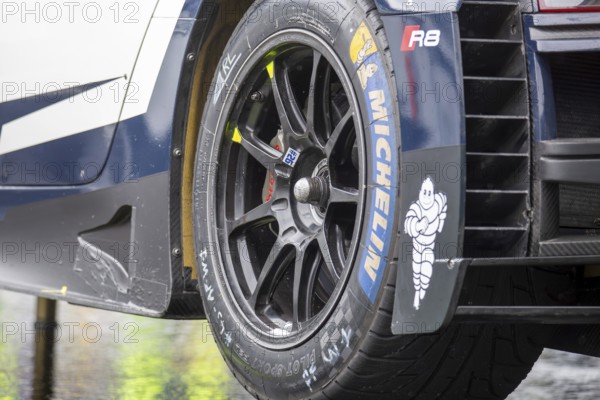 Close-up of a Michelin racing tyre