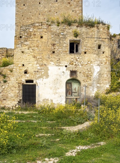 Abandoned buildings in the ghost town of Craco, Basilicata, Italy