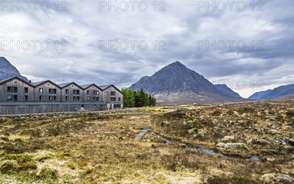 Mountains and Moors over Glen Etive Valley, Glencoe, Highlands, Scotland and Buachaille Etive Mòr, The Buachaille, Glen Etive, Highlands, Scotland, UK